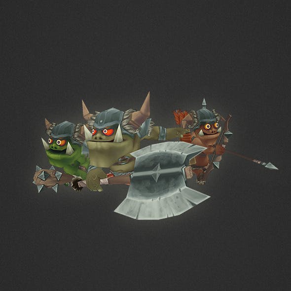 Low Poly Orc Character Set