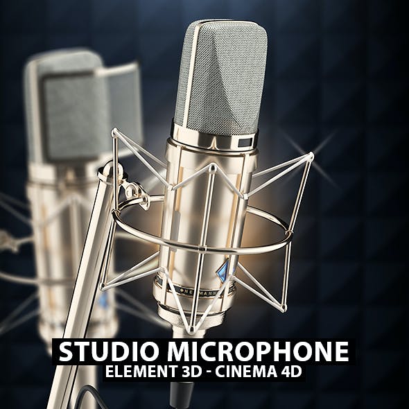 Studio Microphone 3D Model for Element 3D & Cinema 4D