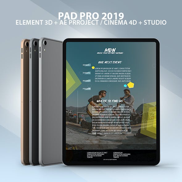 iPad Tablet Pro 2019 Element 3D Model