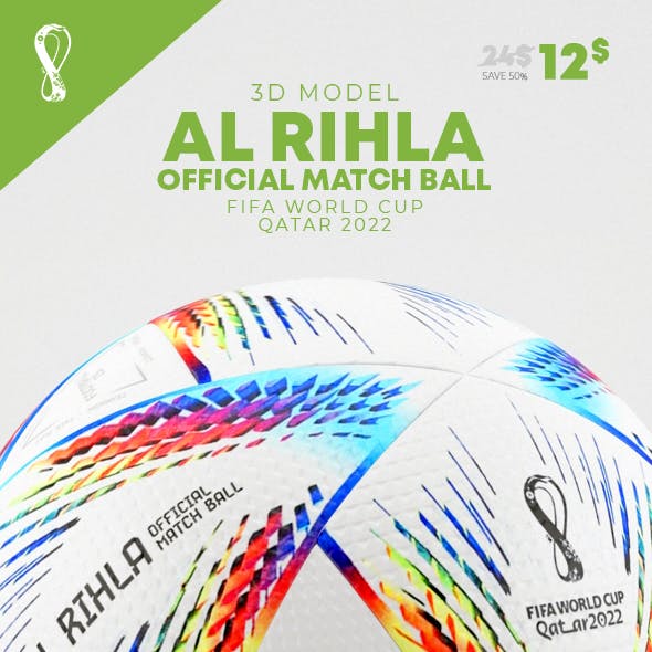Al Rihla Official World Cup Ball Qatar 2022 3D Model