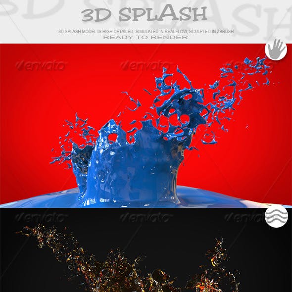 HD Crown Water Paint Liquid Splash 03