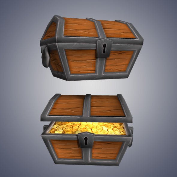 Low Poly Gold Chest