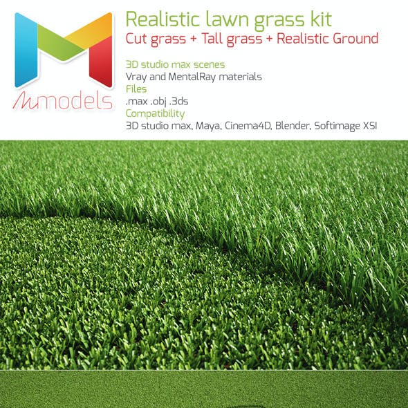 Realistic lawn grass kit
