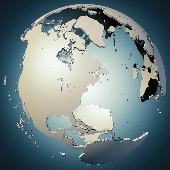 earth continents globe 3D Model