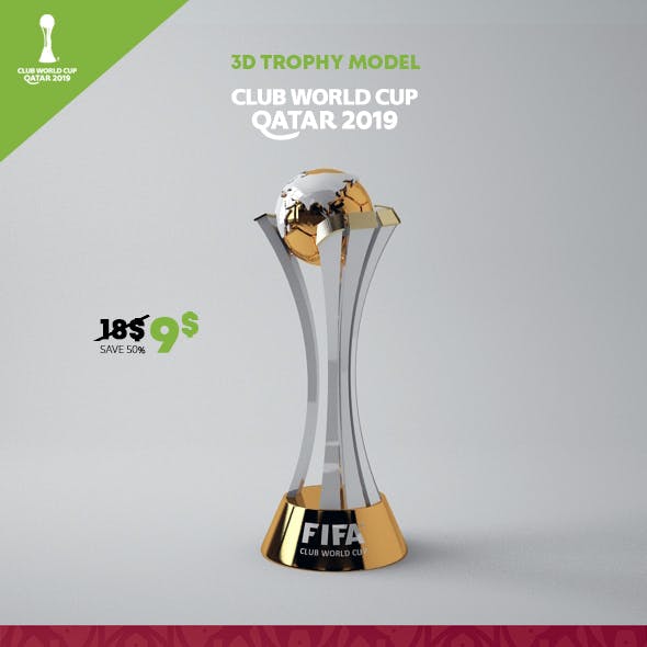 Club World Cup Trophy 3D Model
