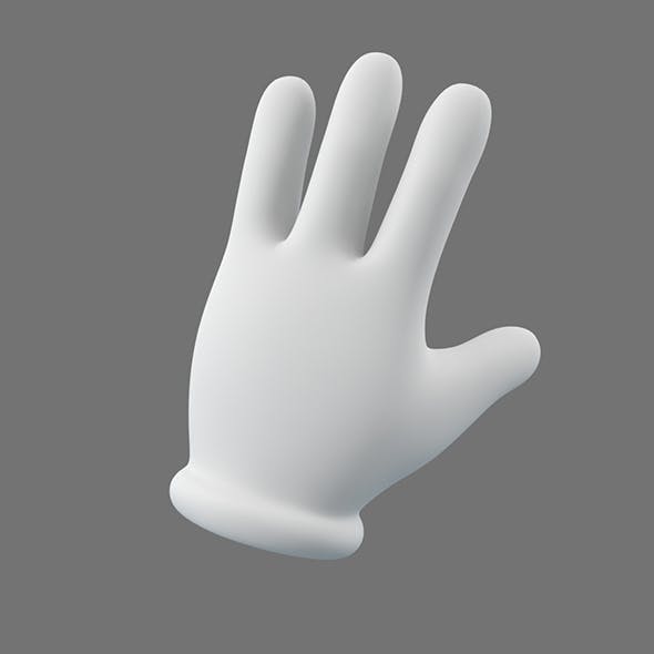Cartoon Glove Hands Low Poly – 4 fingers