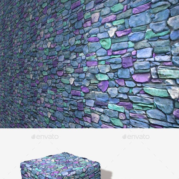 Blue Castle Wall Seamless Texture