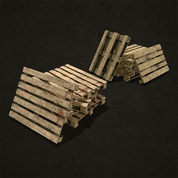 Wooden Pallets - Low Poly