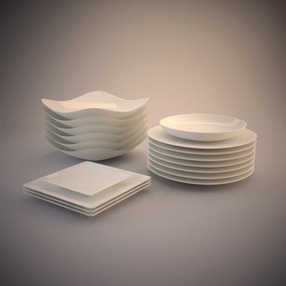 6 Photorealistics Ceramic dishes