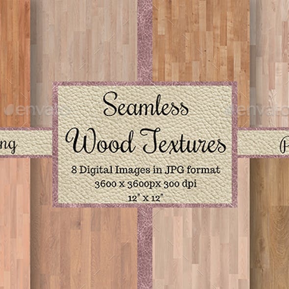 Seamless Wood Textures | Seamless Patterns | Spring Pack, 8 Files